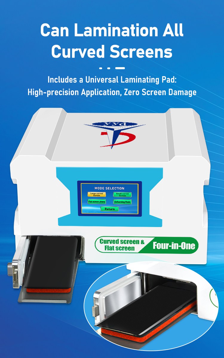 Compact phone screen machine